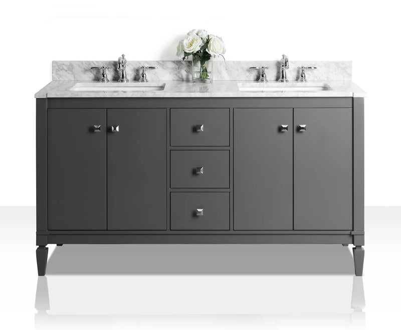 Kayleigh Bathroom Vanity with Sink and Carrara White Marble Top Cabinet Set by Ancerre Designs