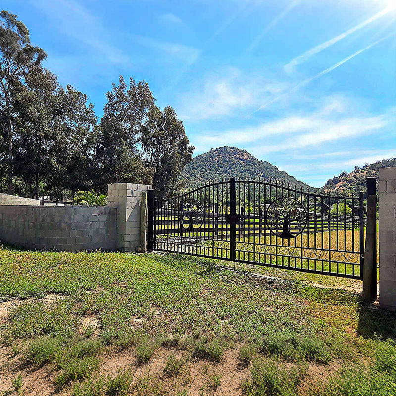 20x8 ft Steel Dual Swing Driveway Gate by Chery Industrial