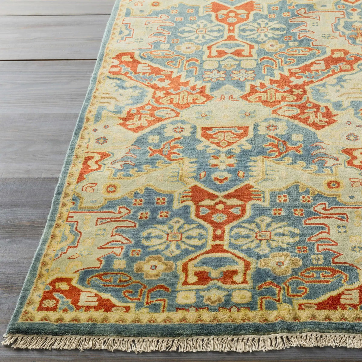 Cutler Cream/Orange Wool Runner Rug - Clearance, photo 5 of 9