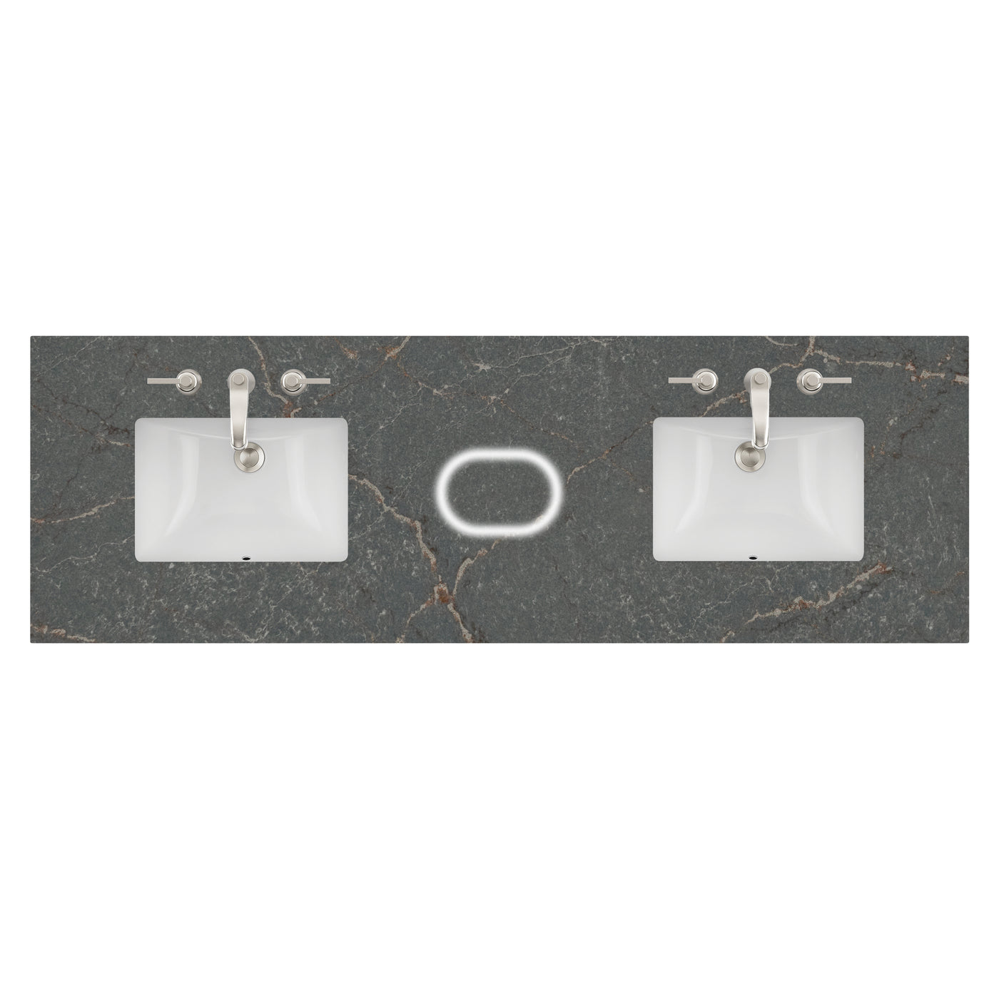 James Martin 72" Double Vanity Top with Parisien Bleu (Silestone, FreePower) countertop