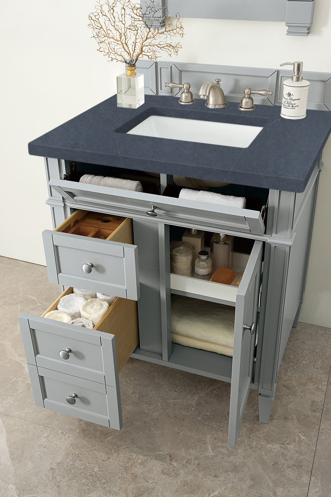 James Martin Brittany 30" Single Bathroom Vanity, Urban Gray, view 30