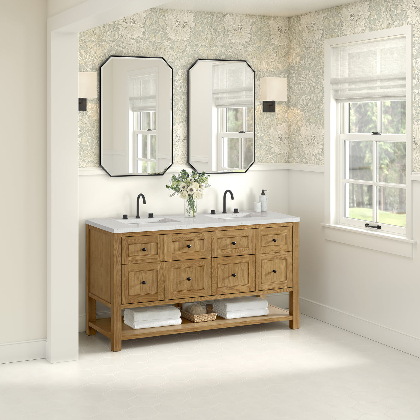 James Martin Breckenridge 60" Double Bathroom Vanity, Light Natural Oak, view 27