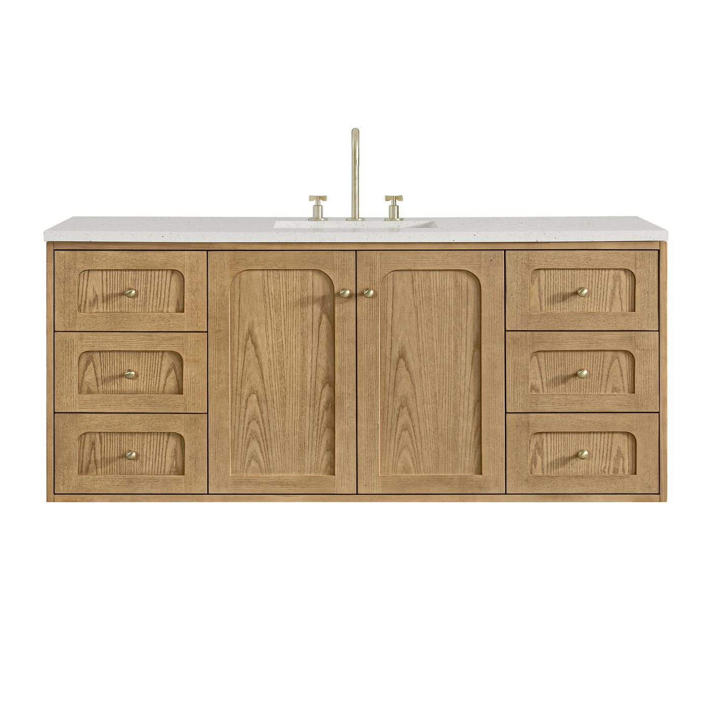 James Martin Laurent 60" Dual Mount Single Bathroom Vanity, Light Natural Oak, view 29