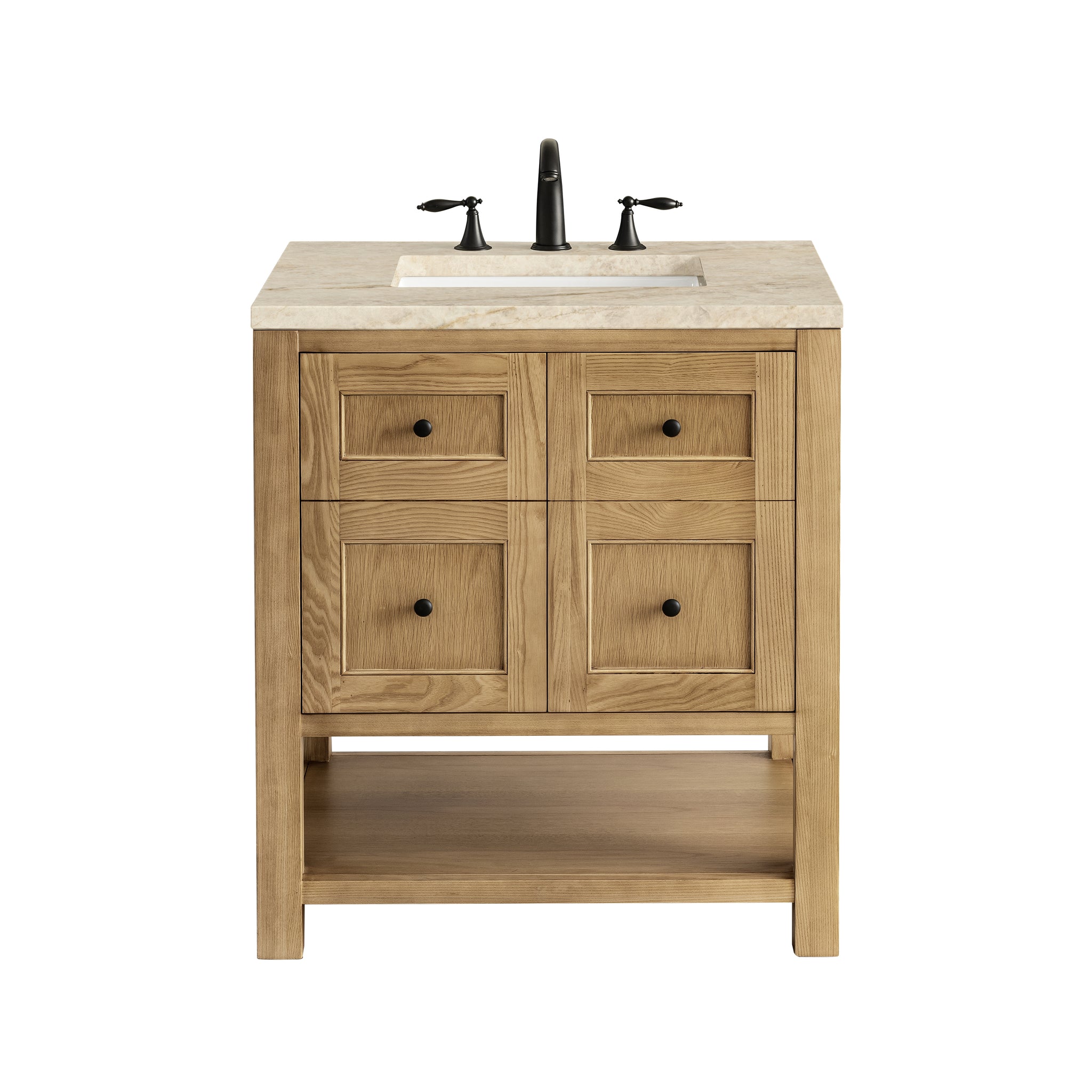 James Martin Breckenridge 30" Single Bathroom Vanity, Light Natural Oak with Tajnar countertop