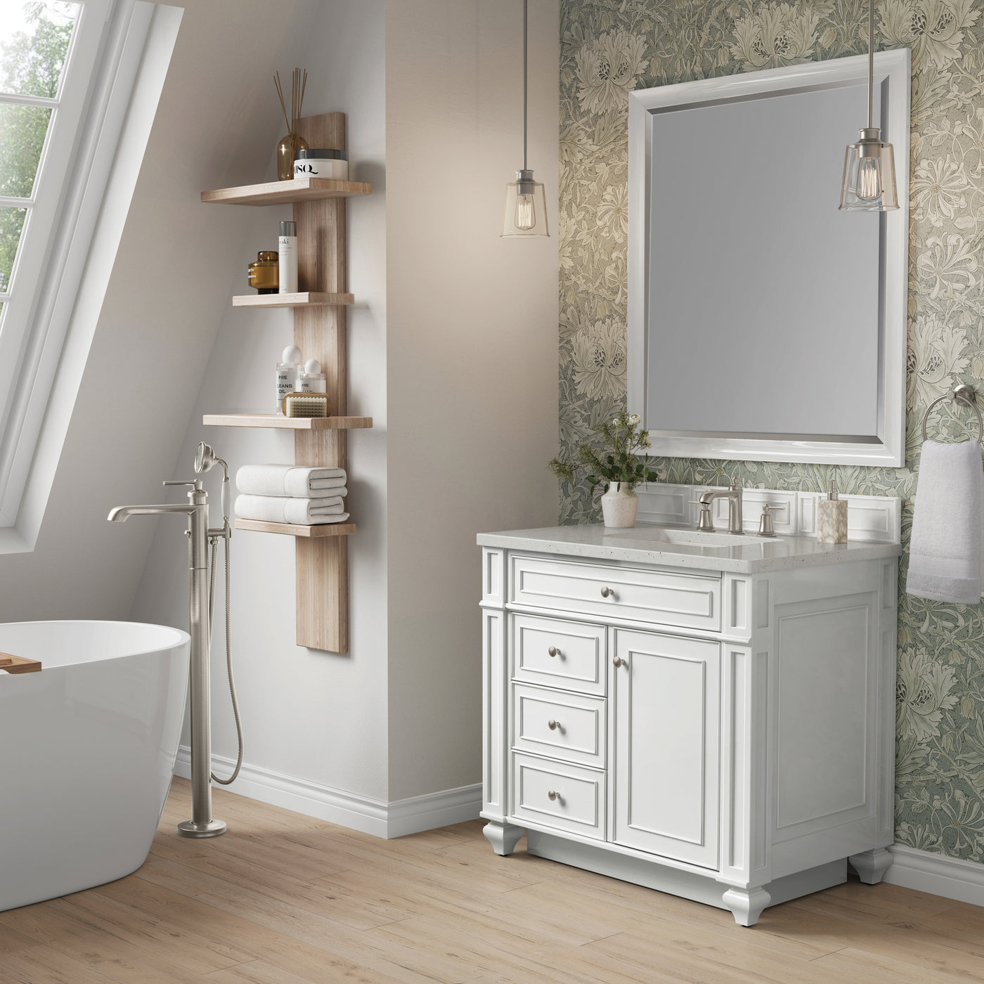 James Martin Bristol 36" Single Bathroom Vanity, Bright White, view 18