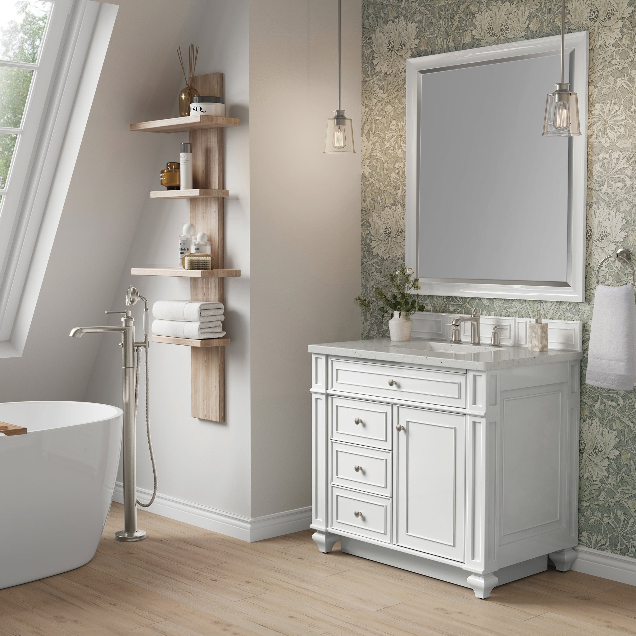 James Martin Bristol 36" Single Bathroom Vanity, Bright White, view 18