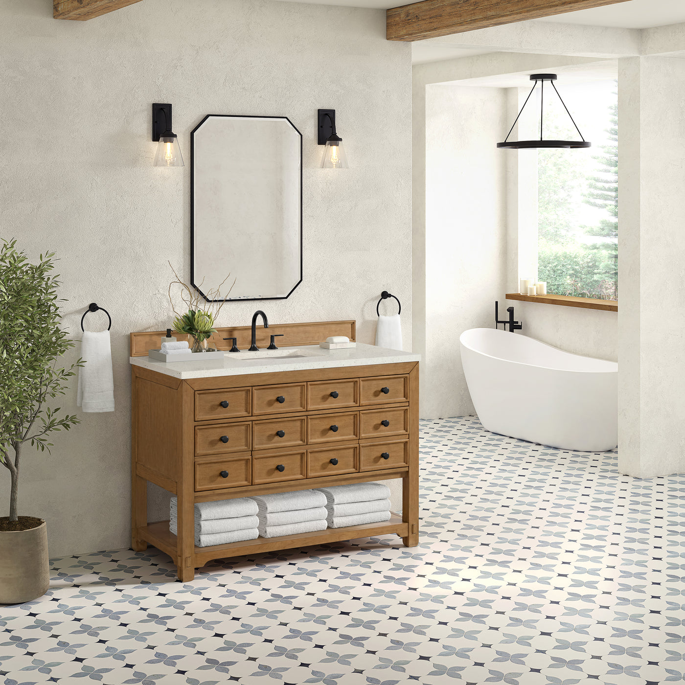 James Martin Malibu 48" Single Bathroom Vanity, Amber Birch, view 28