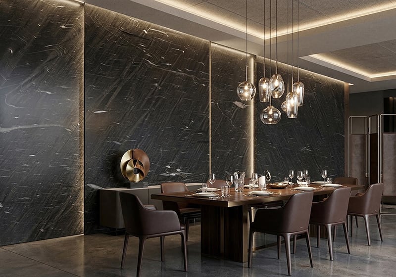 Cygnus Polished Granite Slab Random room scene 3