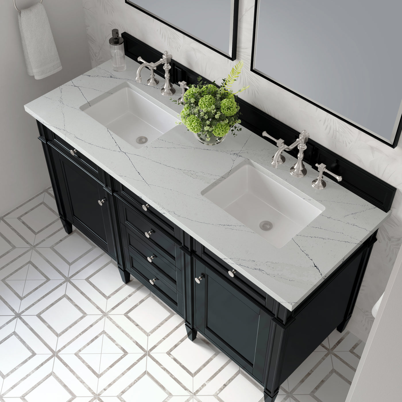 James Martin Brittany 60" Double Bathroom Vanity, Black Onyx, view 37