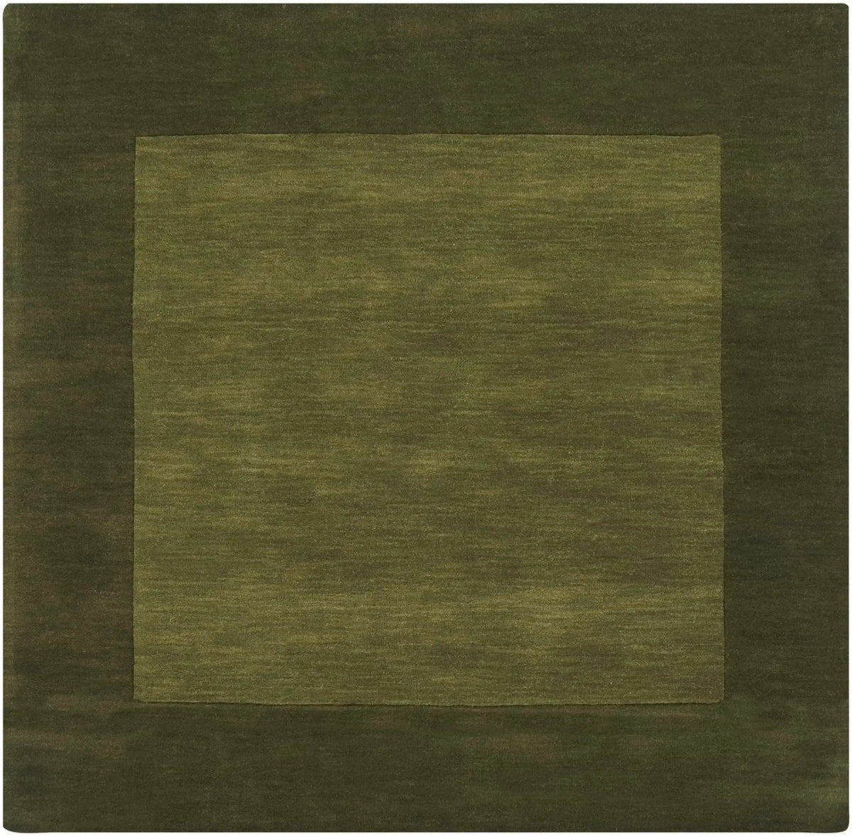 Bordered Solid Olive Green Wool Rug, photo 7 of 13