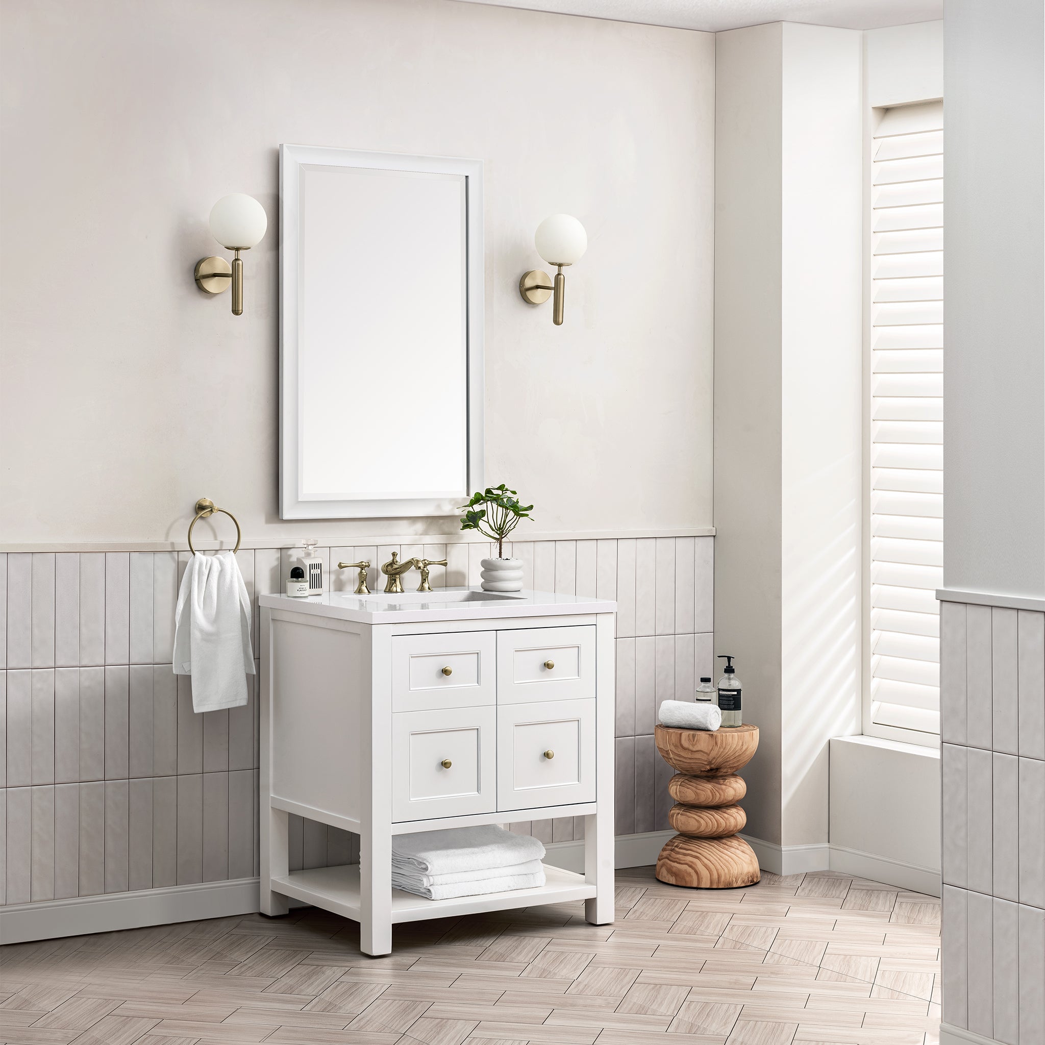 James Martin Breckenridge 30" Single Bathroom Vanity, Bright White, view 30