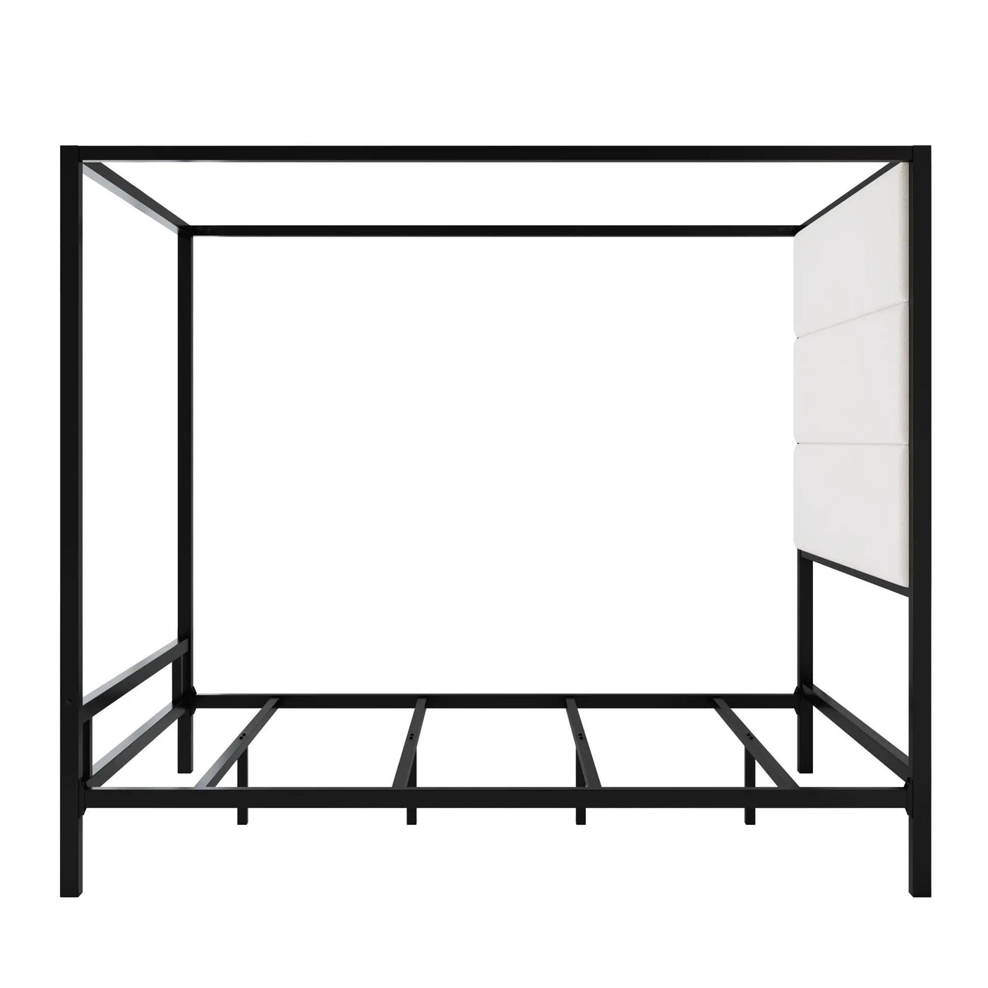 Canopy Bed With Tall Upholstered Headboard, 4 Poster Frame by HouseOfZazla