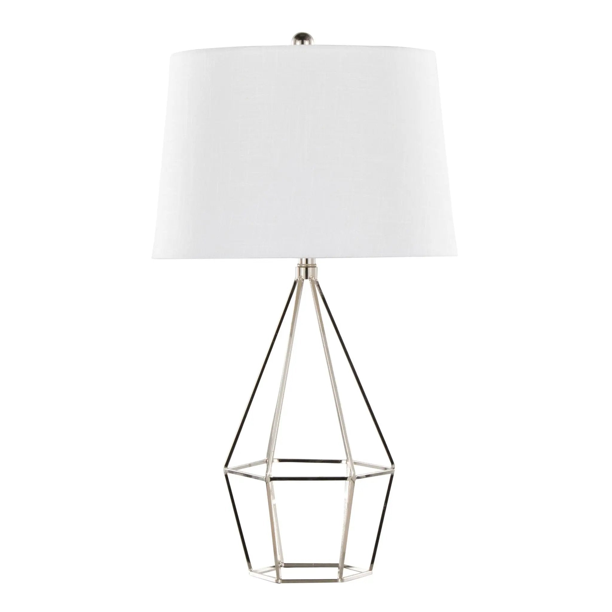 Diana - Contemporary Table Lamp (Set of 2) - Polished Nickel / Black Satin by HouseOfZazla