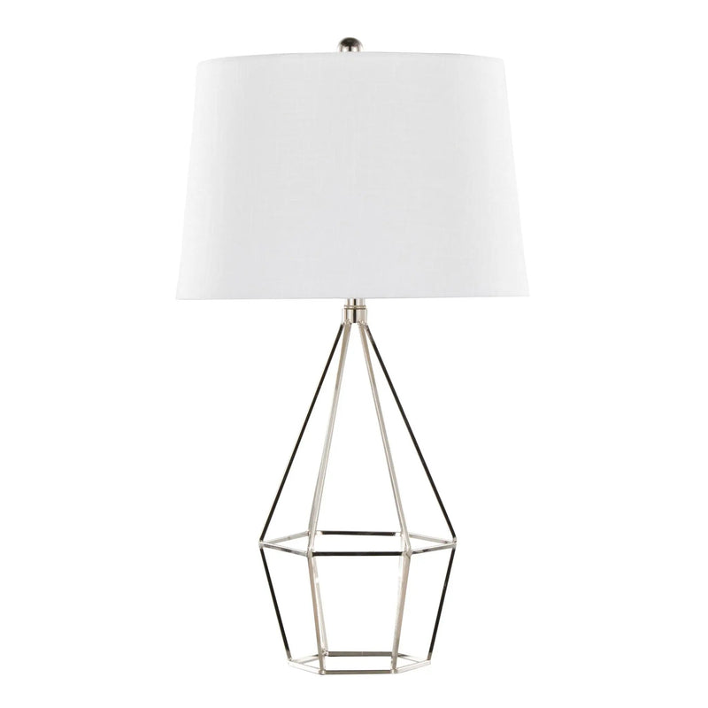 Diana - Contemporary Table Lamp (Set of 2) - Polished Nickel / Black Satin by HouseOfZazla