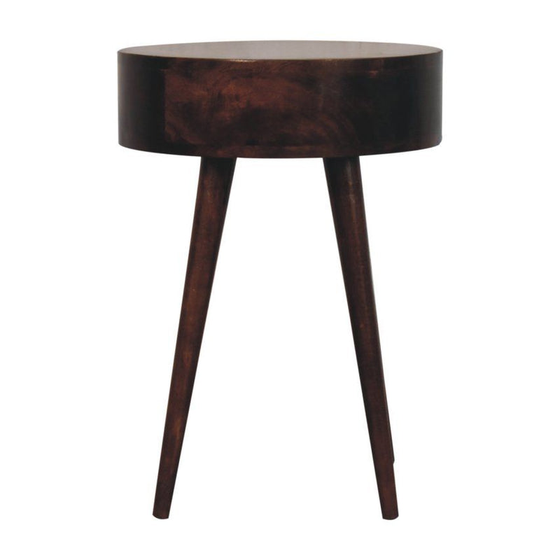 Circular Shaped Bedside Table - Walnut by HouseOfZazla