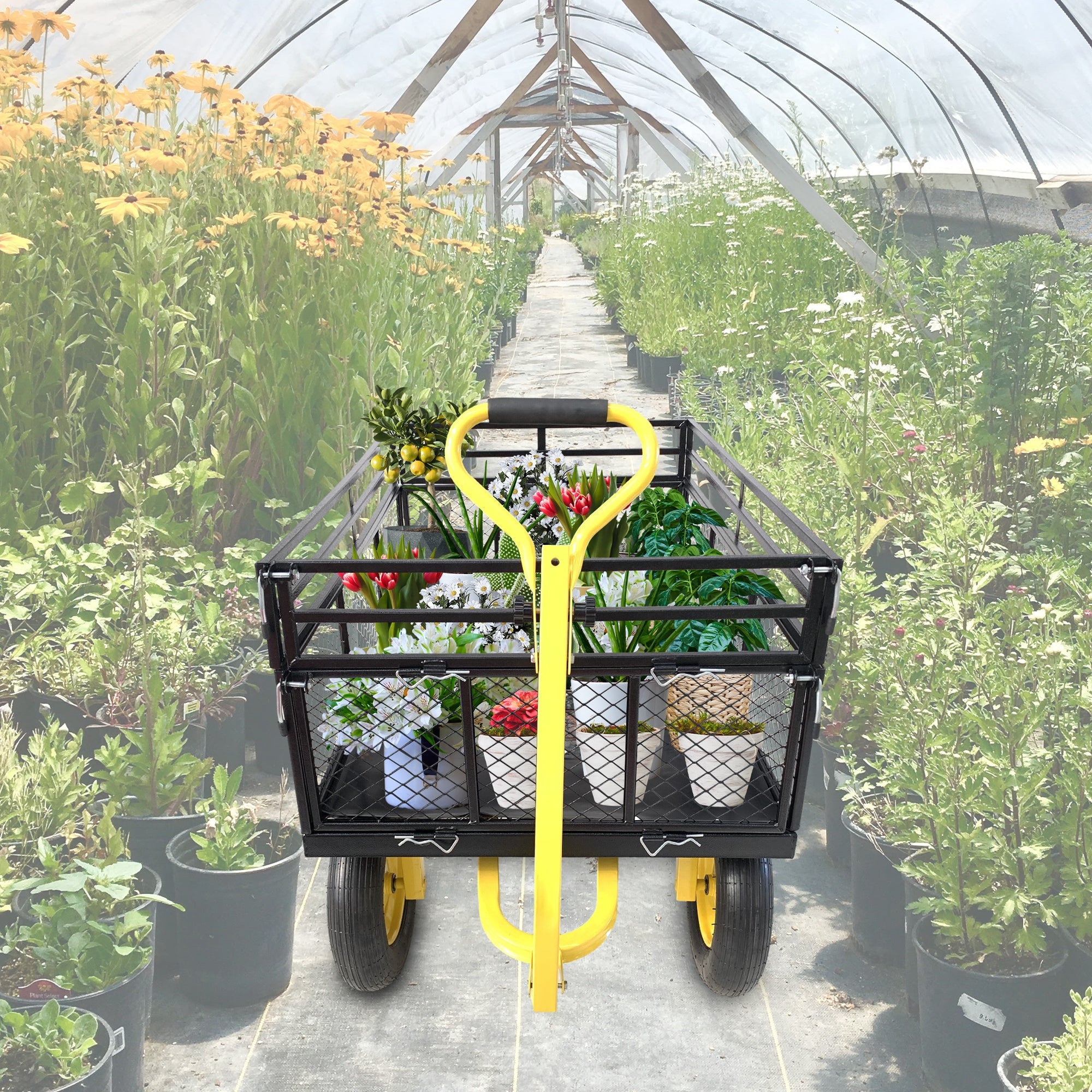 Steel Garden Cart, Heavy Duty 1400 lbs Capacity by HouseOfZazla