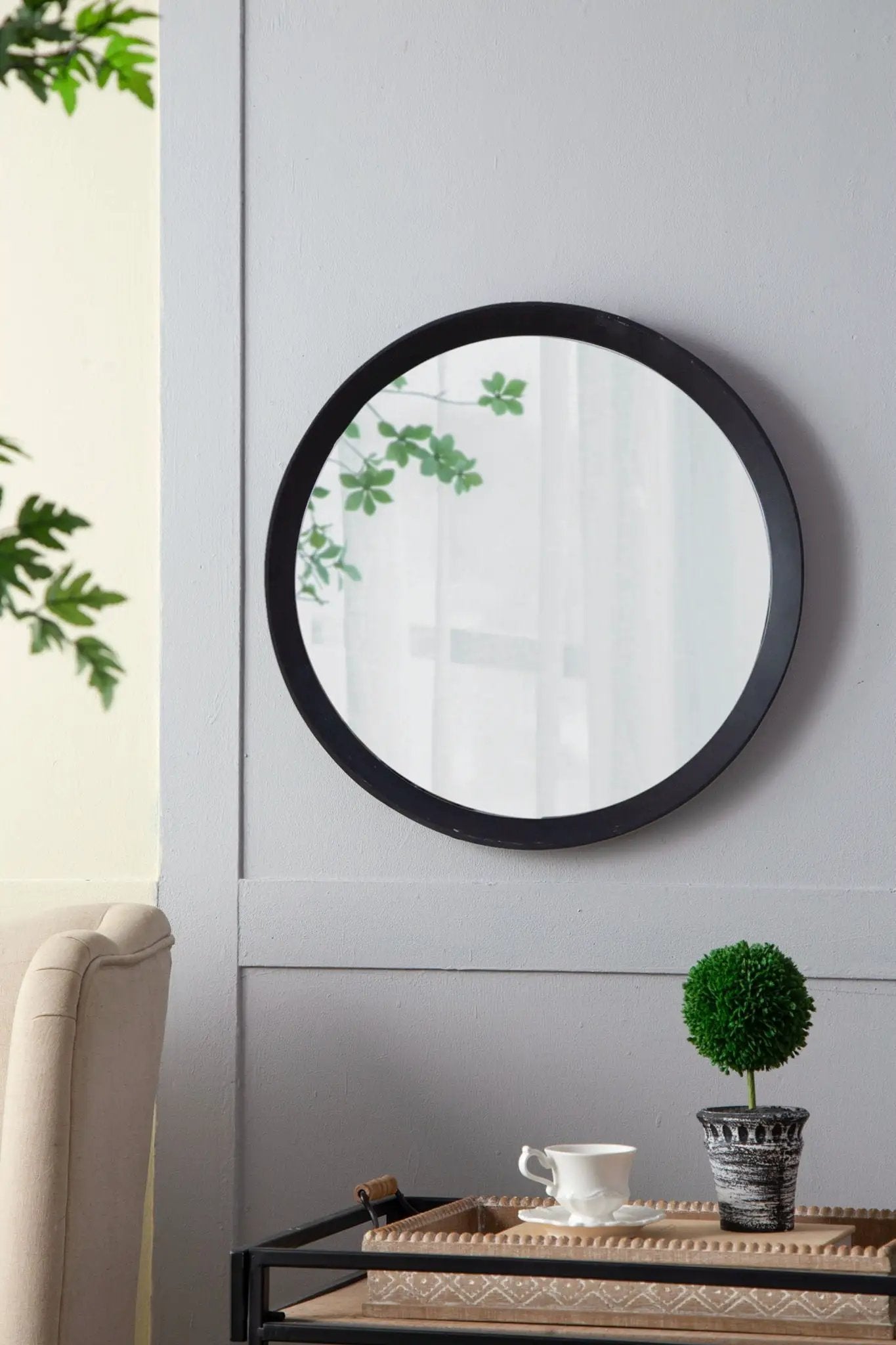 Transitional Decor Style Wall Mirror Decor With Frame For Bathroom by Unique Piece Furniture