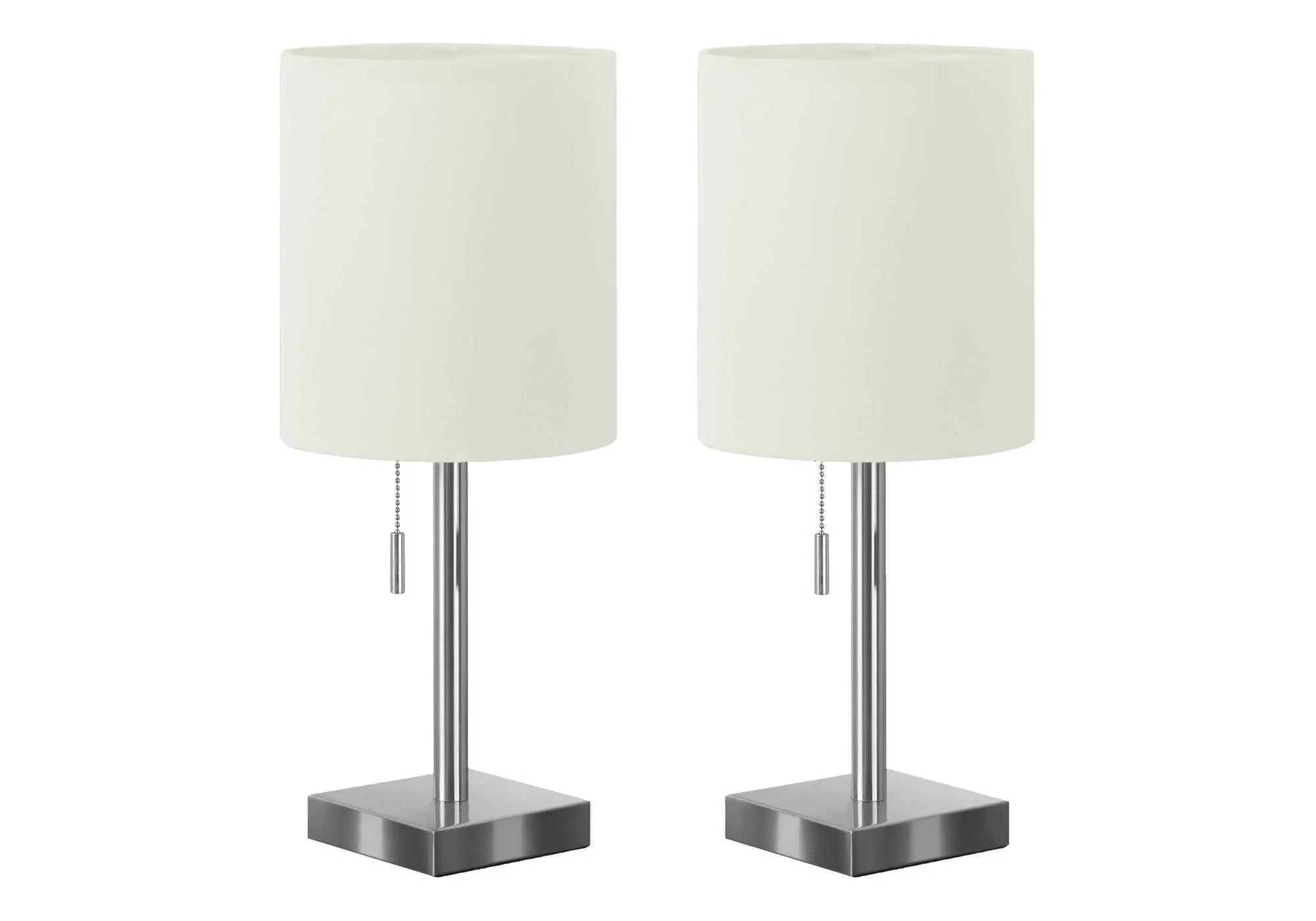 Lighting, Table Lamp, USB Port Included, Nickel, Contemporary (Set of 2) by HouseOfZazla