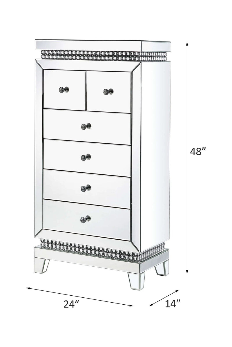 Lotus - Cabinet - Mirrored, Faux Ice Cube Crystals by Unique Piece Furniture