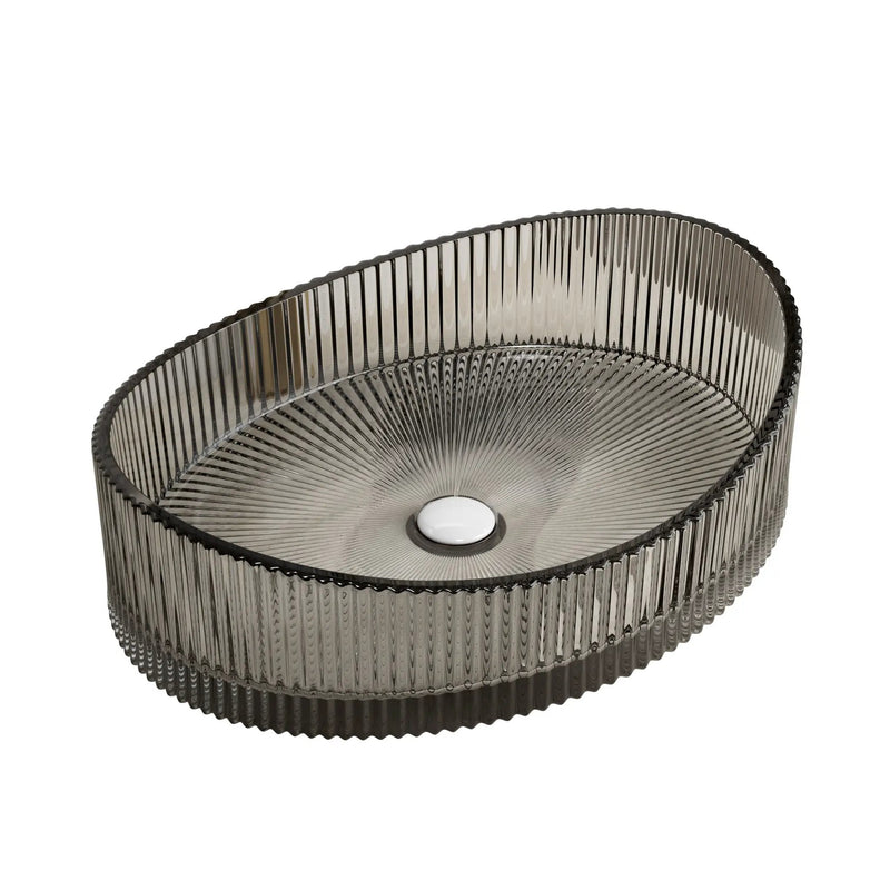 Lina 20'' Bathroom Yuanbao Shape Crystal Glass Sink by HouseOfZazla