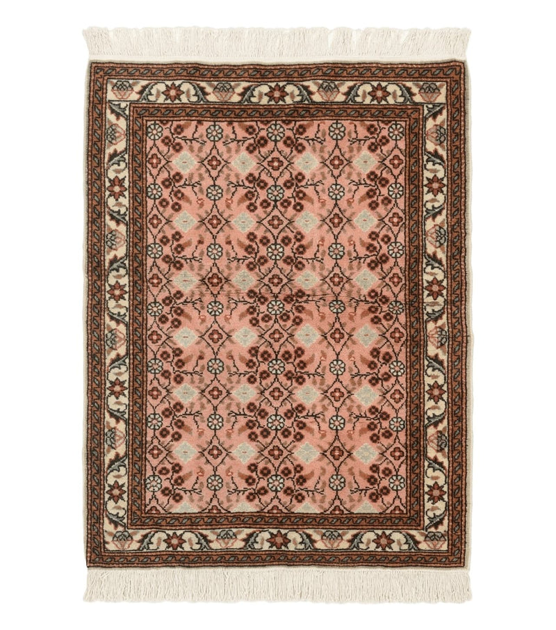 Turkish Sivas Rug 3x4, Pink, Handmade, Wool, Vintage by Jewel Rugs