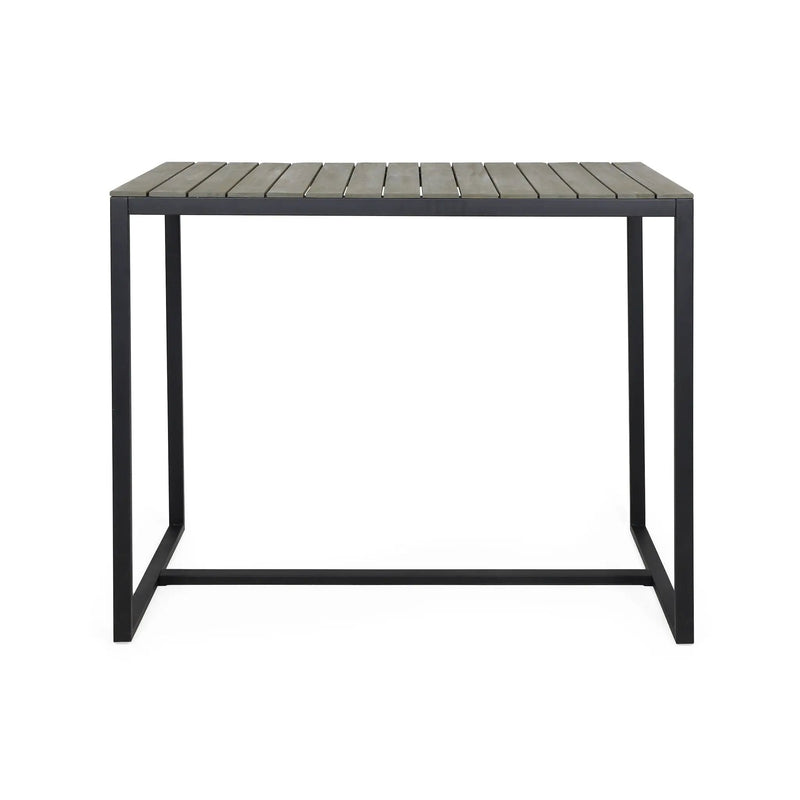 Ernesto Outdoor Industrial Acacia Wood Bar Table by HouseOfZazla
