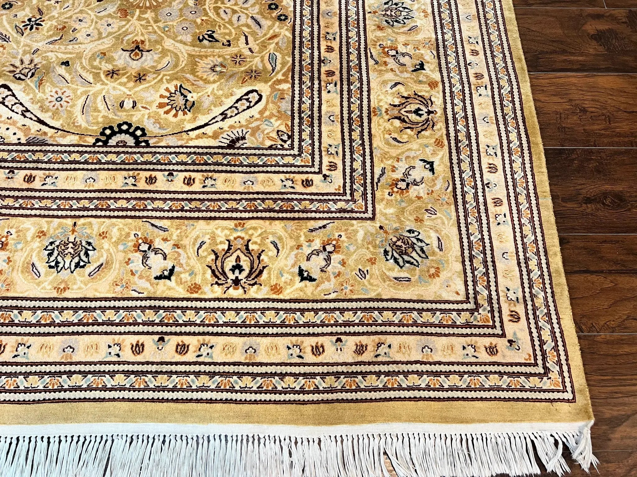 Pak Persian Rug 8x10, Wool Hand Knotted Vintage Carpet, Safavieh Rug, Gold Tan, 270 KPSI by Jewel Rugs