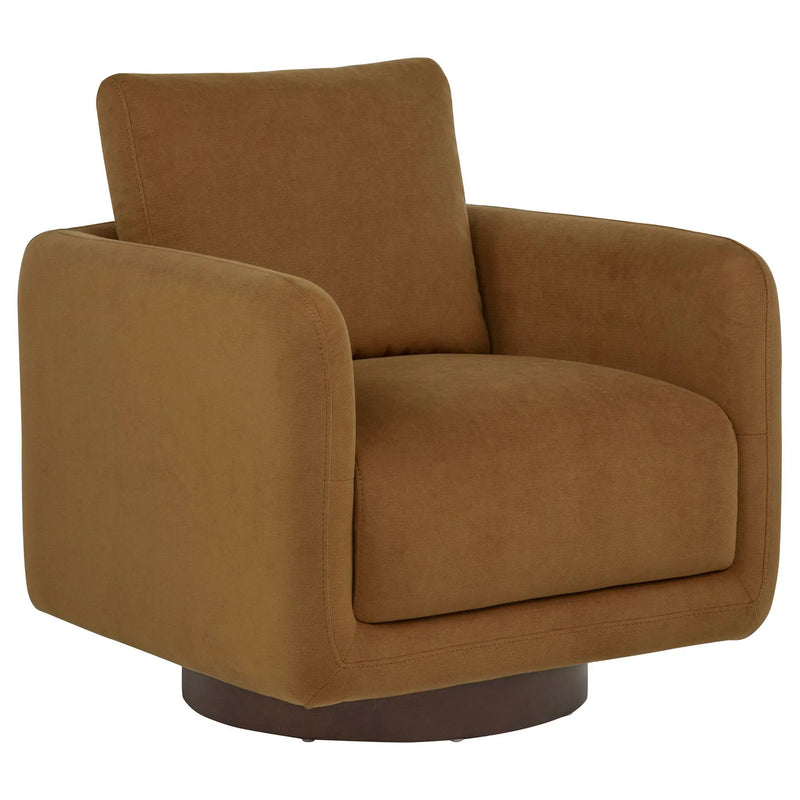 Iris Fabric Upholstered Swivel Accent Chair Rust by Unique Piece Furniture