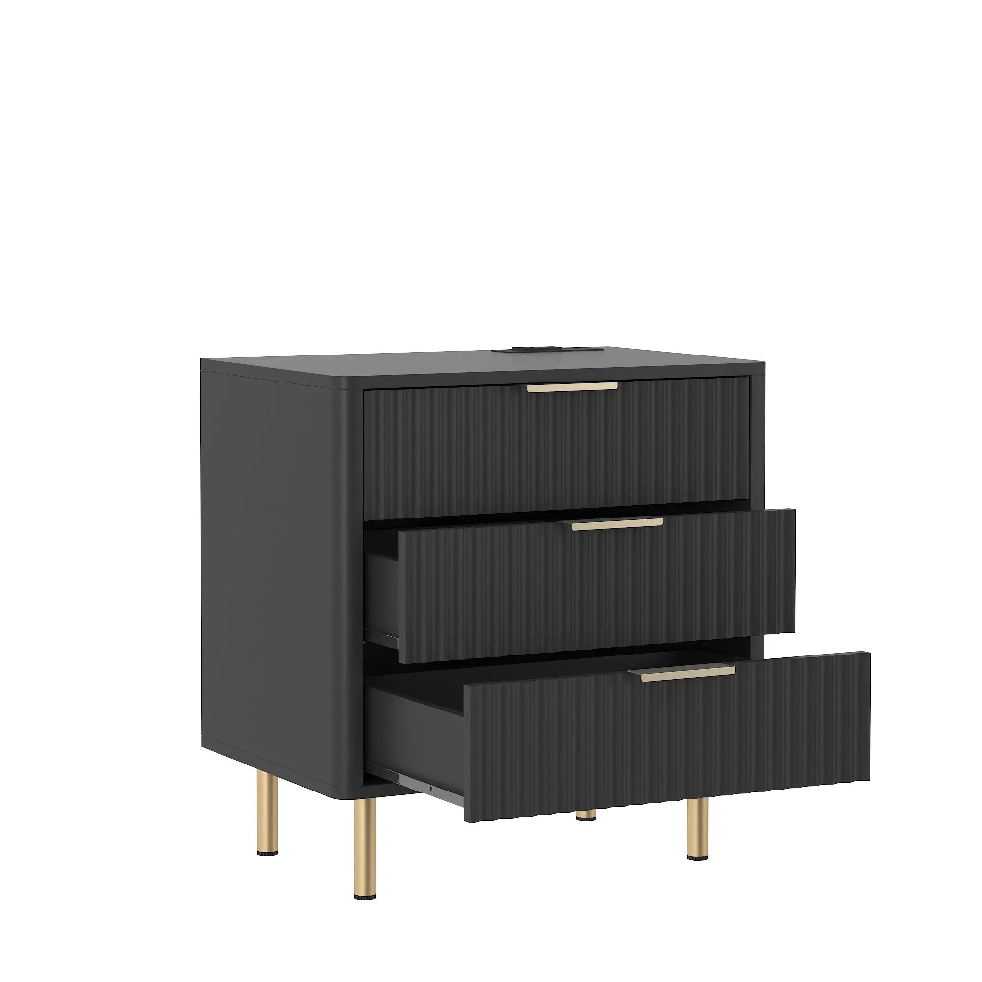 Nightstand with Charging Station and Night Light by HouseOfZazla
