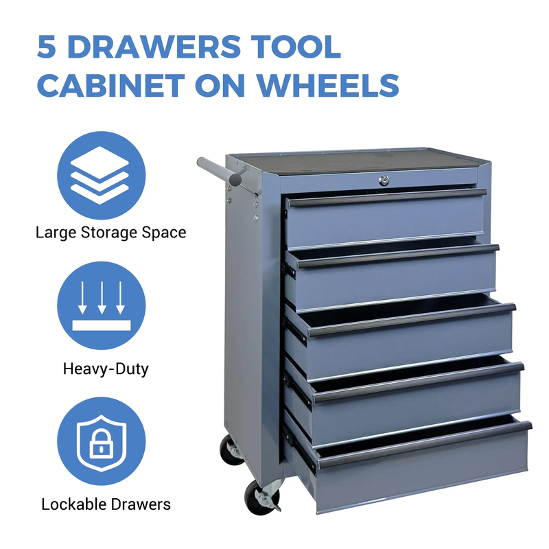 Rolling Metal Tool Chest with 5 Drawers by HouseOfZazla