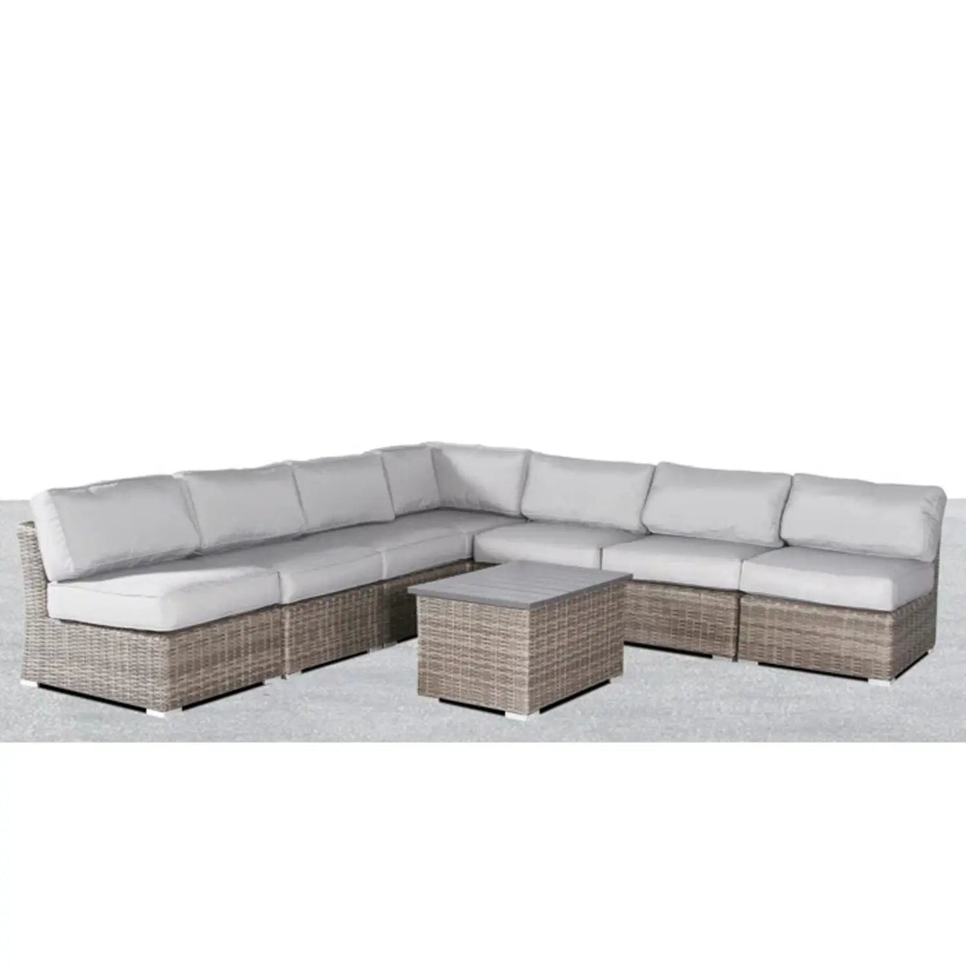 Wicker Sectional Sofa With Cushions And Table by HouseOfZazla