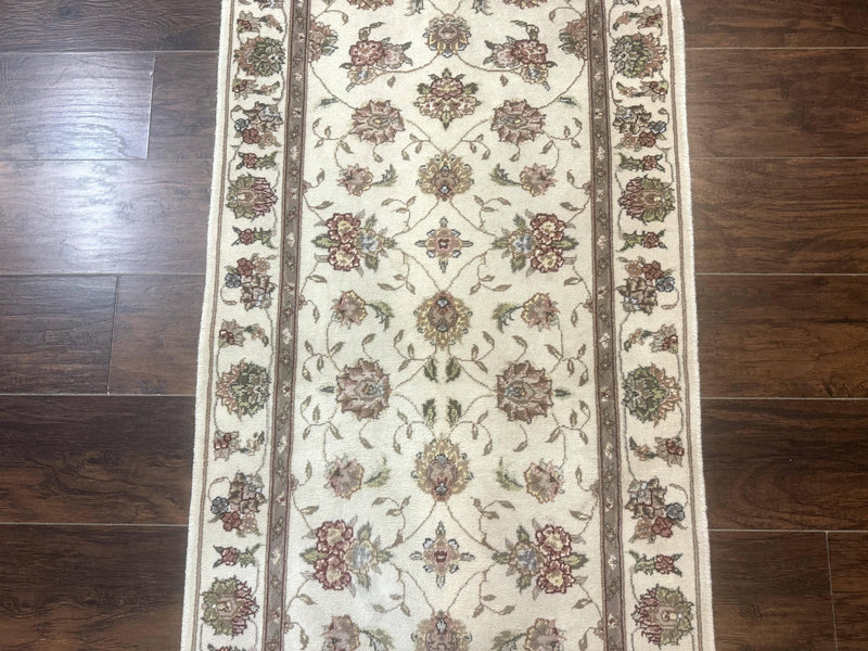 Pak Persian Runner Rug 2.6 x 8ft, Oriental Carpet for Hallway or Kitchen, Handmade, Wool and Silk Highlights by Jewel Rugs