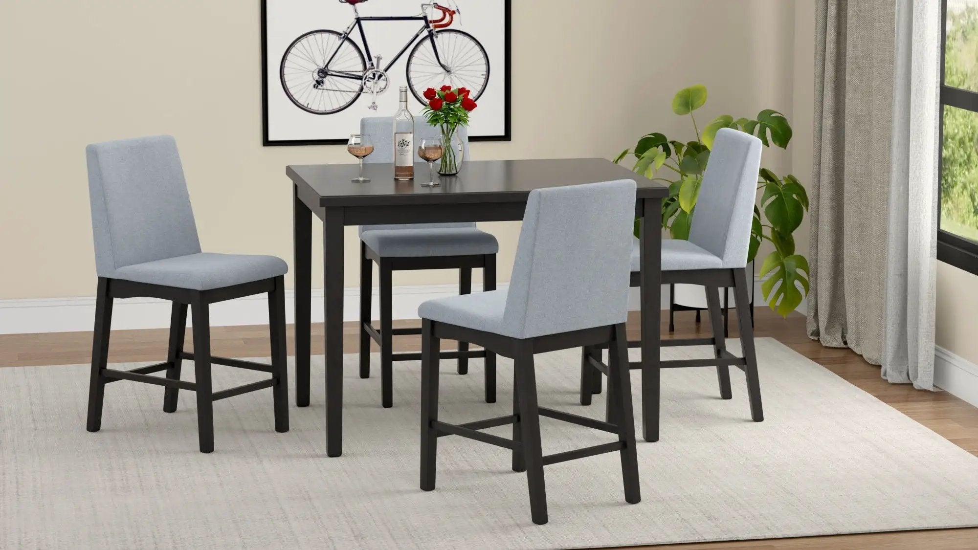5 Piece Gathering Height Set - Gray by Unique Piece Furniture