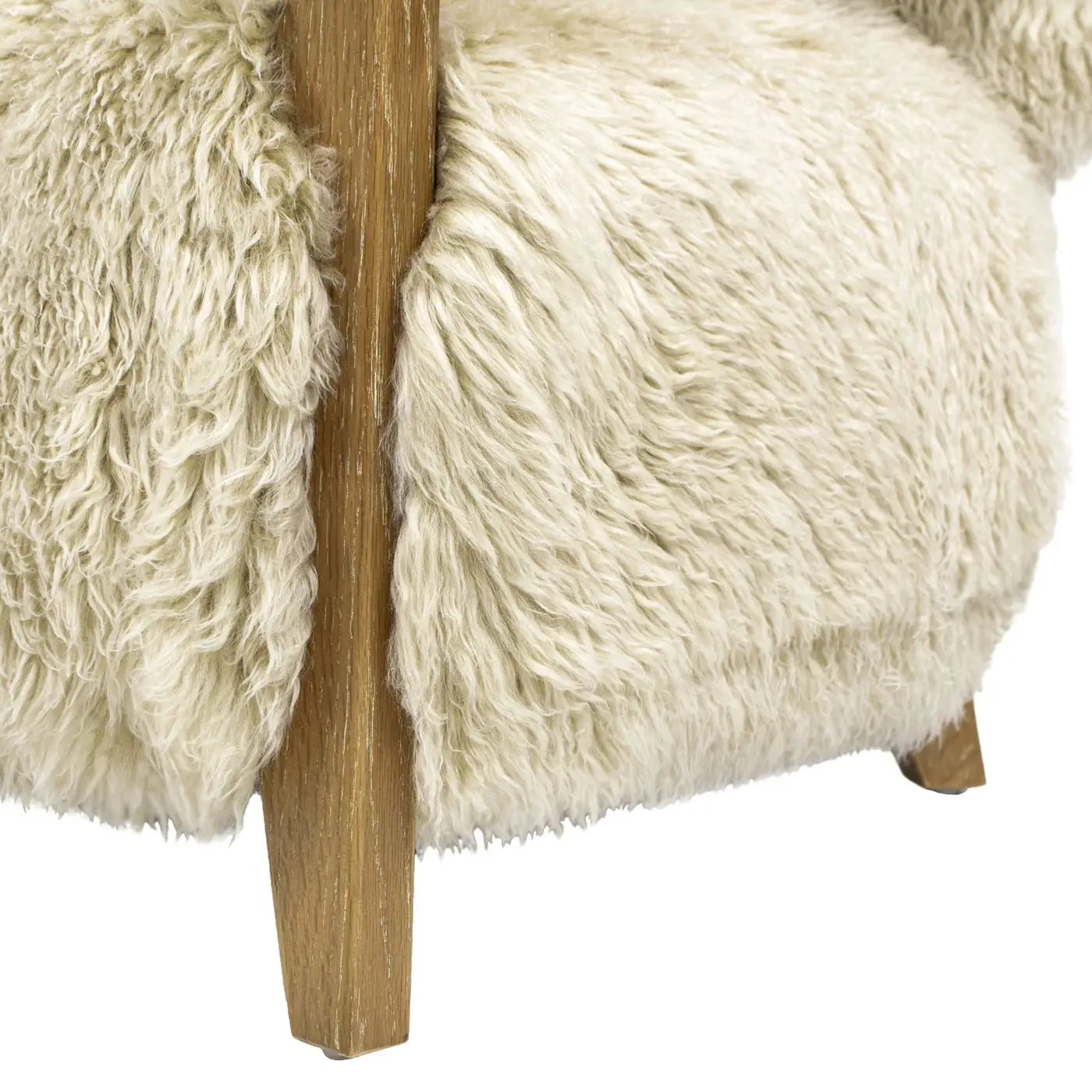 Enchante - Sheepskin Accent Loveseat - Taupe / Natural by HouseOfZazla