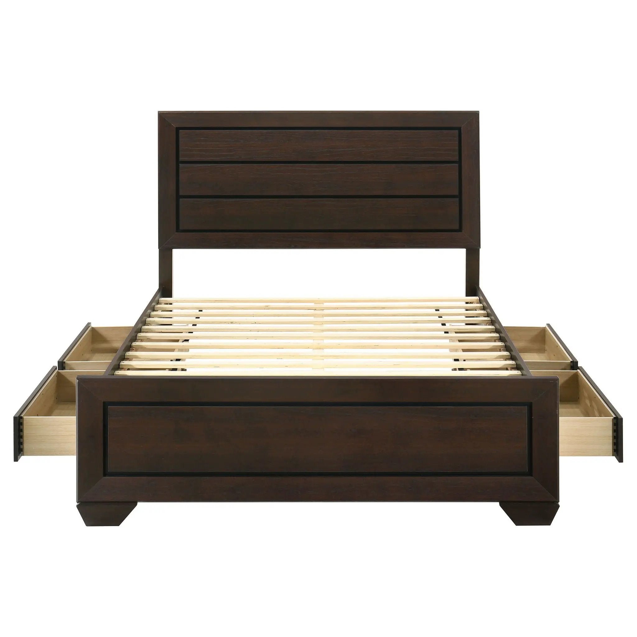 Kauffman Wood Queen Storage Panel Bed Dark Cocoa by Unique Piece Furniture