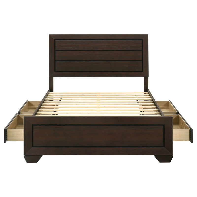Kauffman Wood Queen Storage Panel Bed Dark Cocoa by Unique Piece Furniture