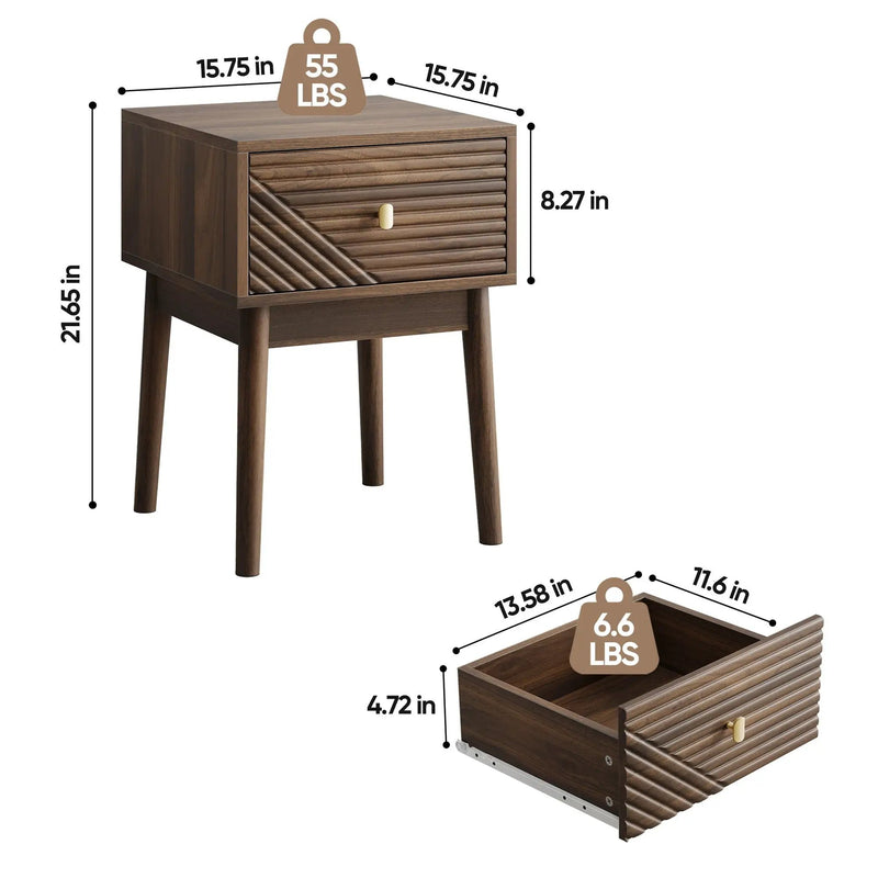Medieval - Bedside Table - Walnut by Unique Piece Furniture