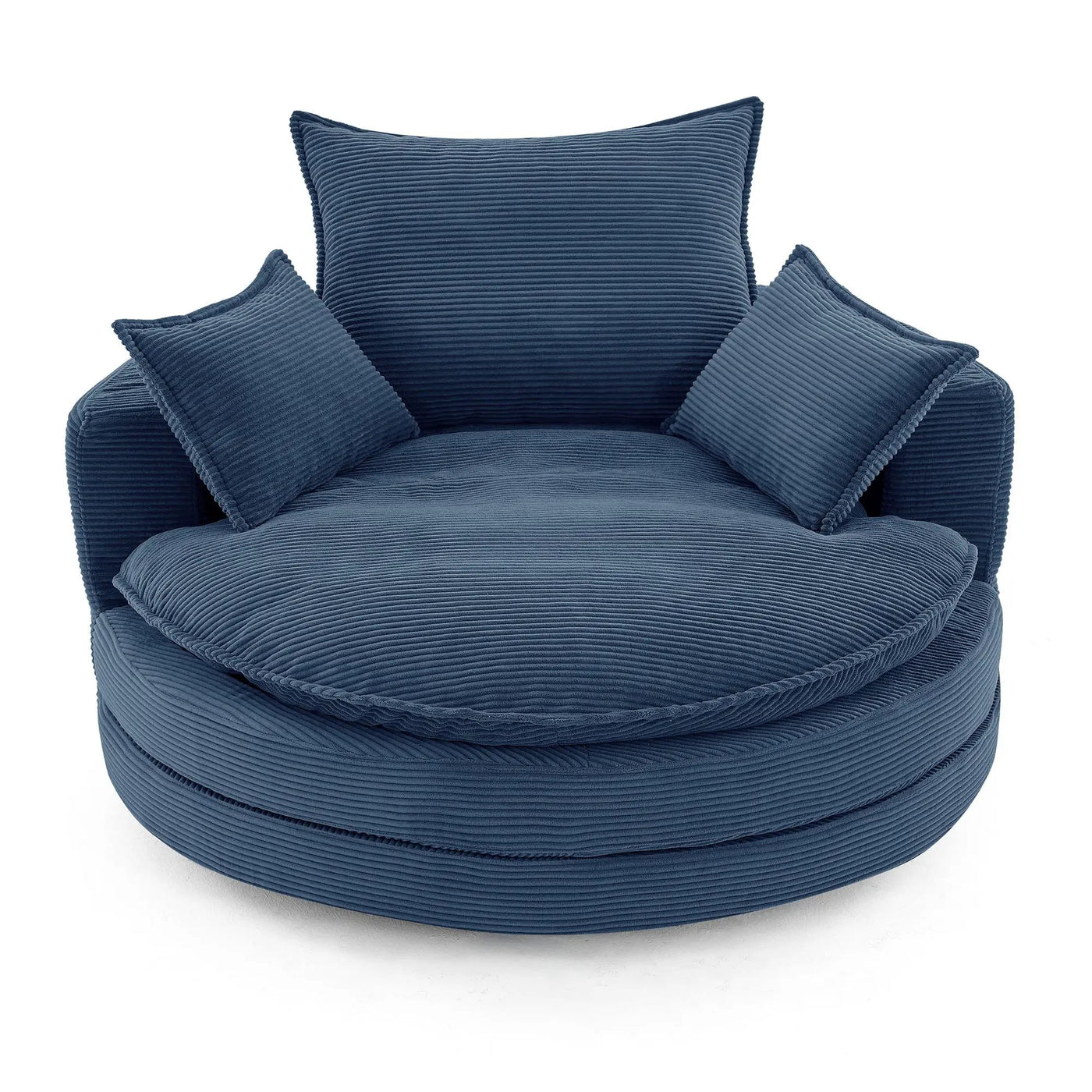 360° Swivel Accent Barrel Chair With Dual Layer Cushion And 3 Removable Pillows by HouseOfZazla
