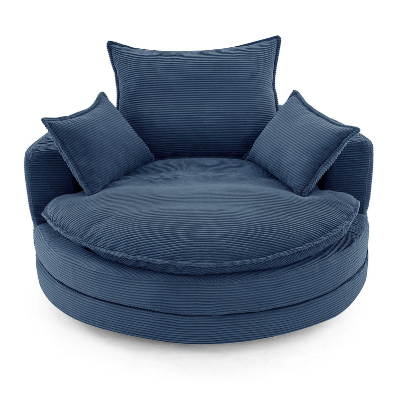 360° Swivel Accent Barrel Chair With Dual Layer Cushion And 3 Removable Pillows by Unique Piece Furniture