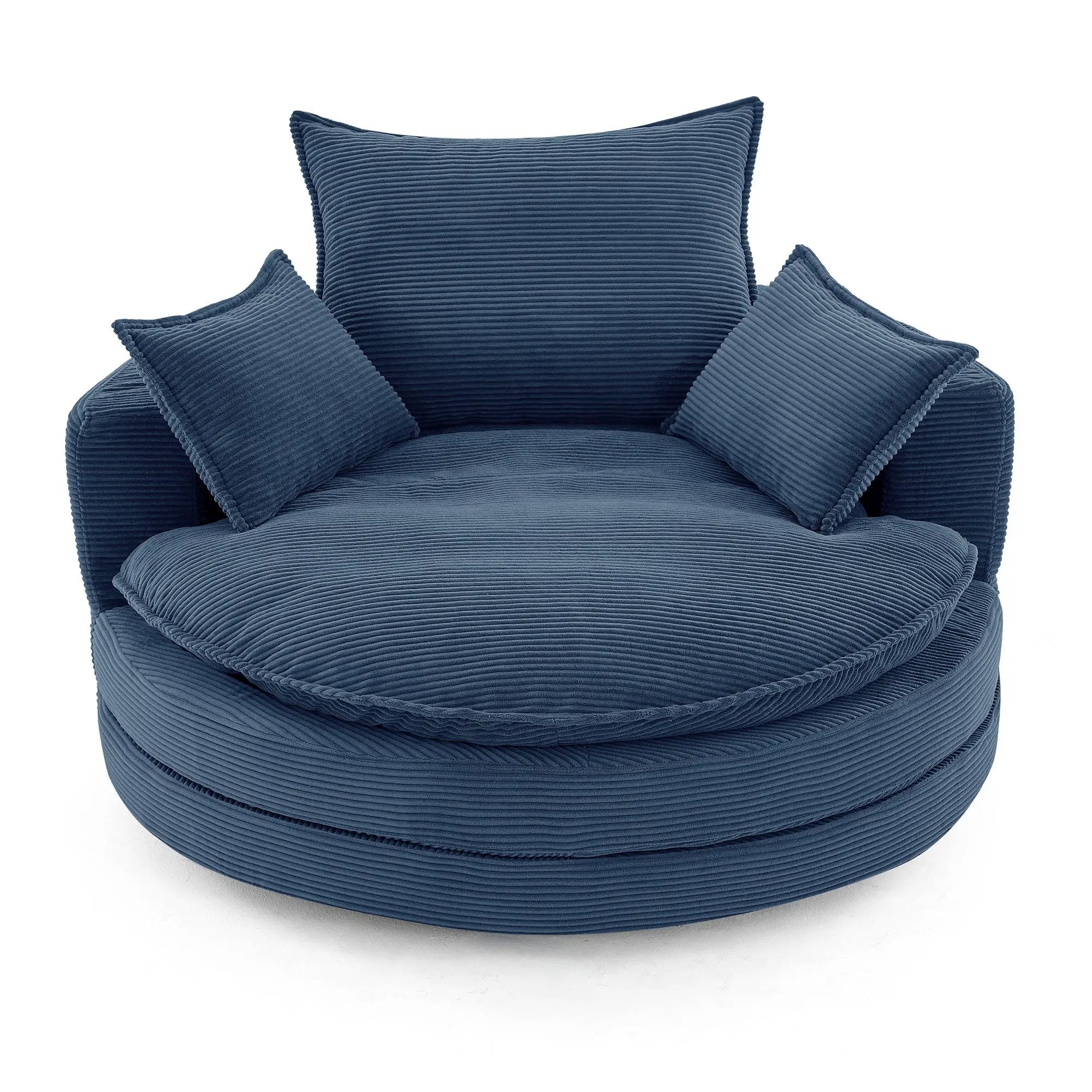 360° Swivel Accent Barrel Chair With Dual Layer Cushion And 3 Removable Pillows by HouseOfZazla