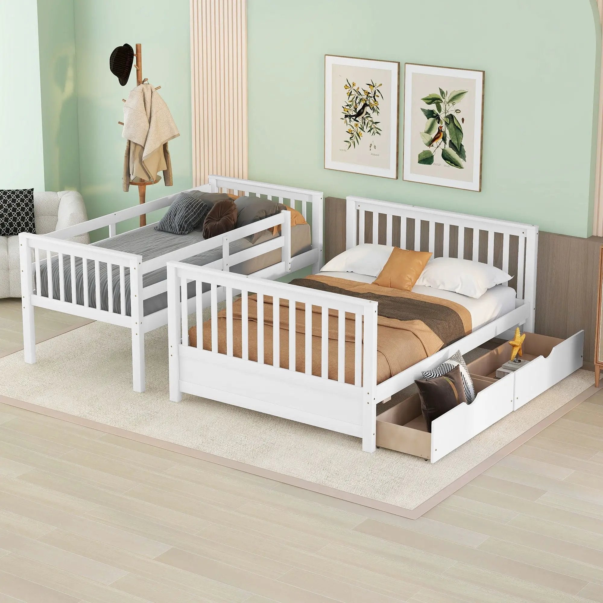 Bunk Bed With Ladders And 2 Storage Drawers by Unique Piece Furniture