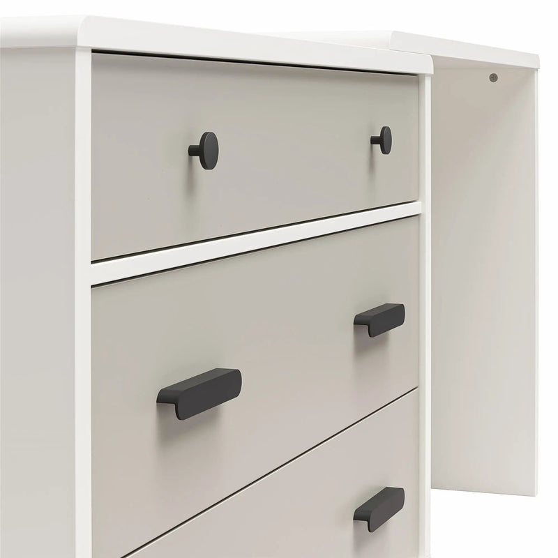Valencia - 3 Drawer Dresser And Desk - Taupe by HouseOfZazla