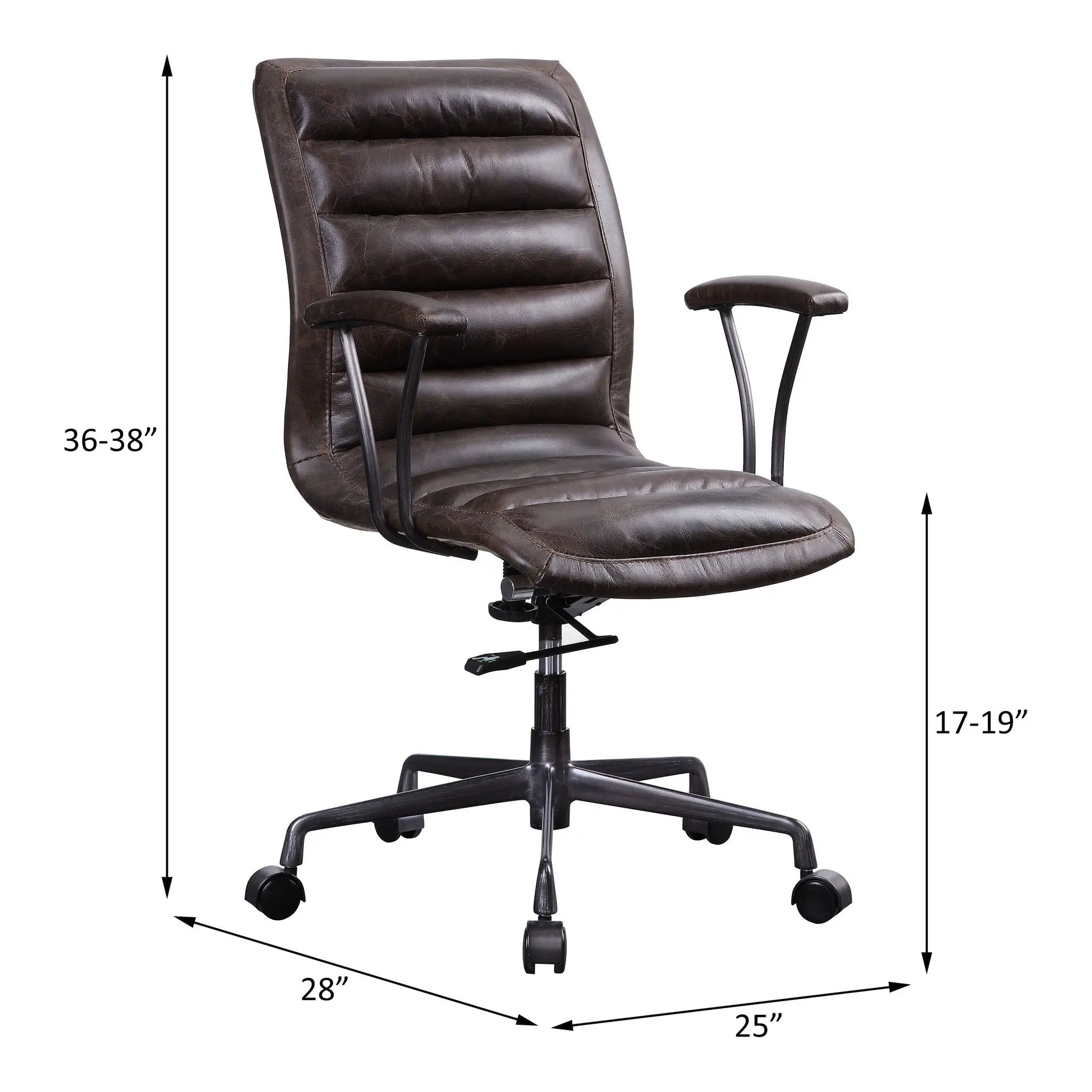 Zooey - Office Chair - Distress Chocolate Top Grain Leather by Unique Piece Furniture