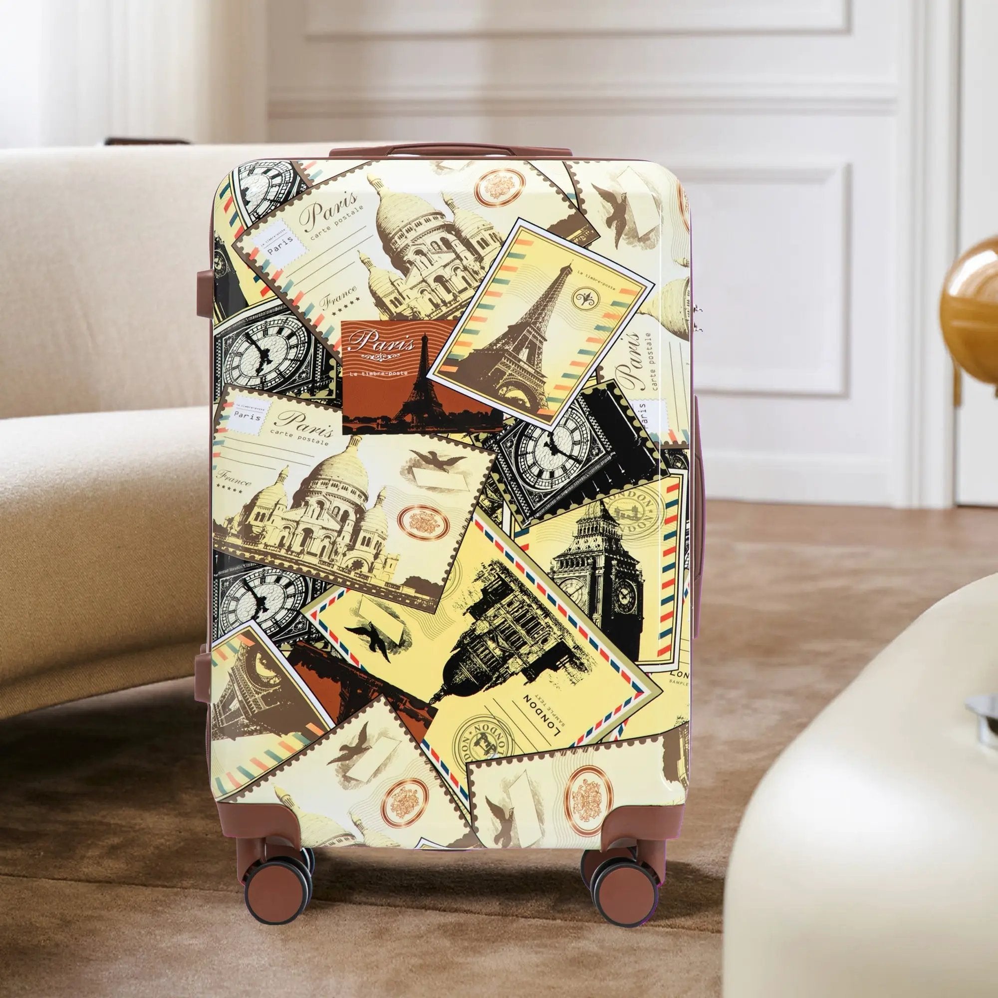 3-Piece PC Spinner Wheel Luggage Set with Printed Pattern by HouseOfZazla