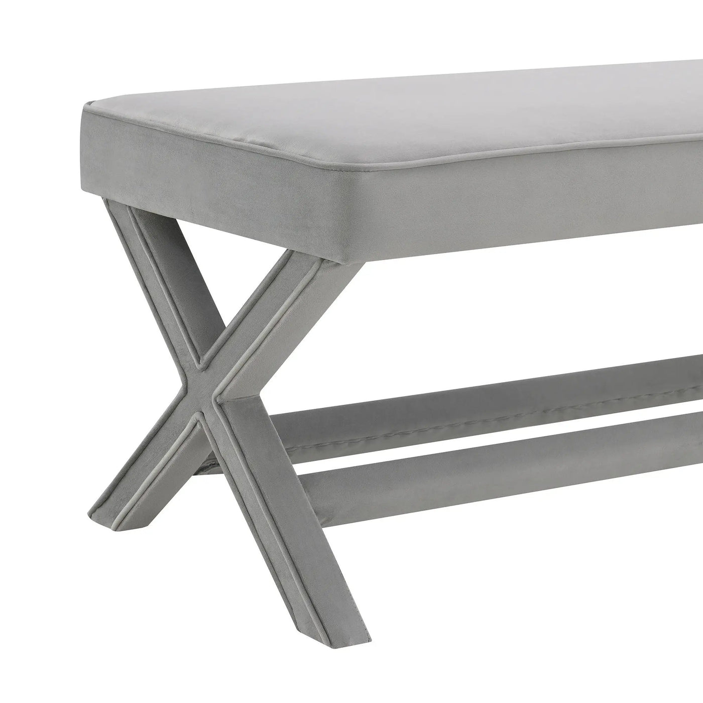 Comfort Double Bench Upholstered With X Crossed Legs by HouseOfZazla