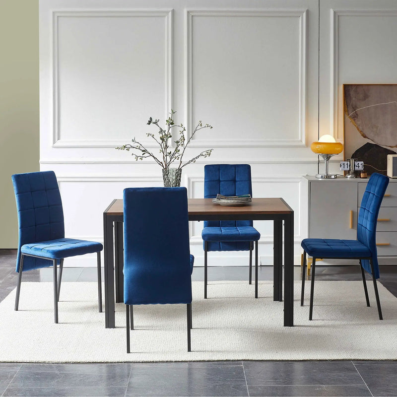 5 Piece Dining Set Including High Back Nordic Dining Chair & Creative Design Dining Table by HouseOfZazla