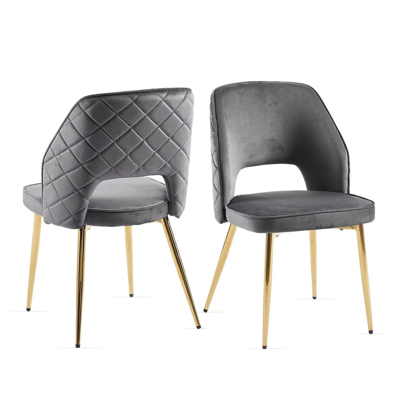 Dining Chairs With Metal Legs And Hollow Back Upholstered Dining Chairs by HouseOfZazla