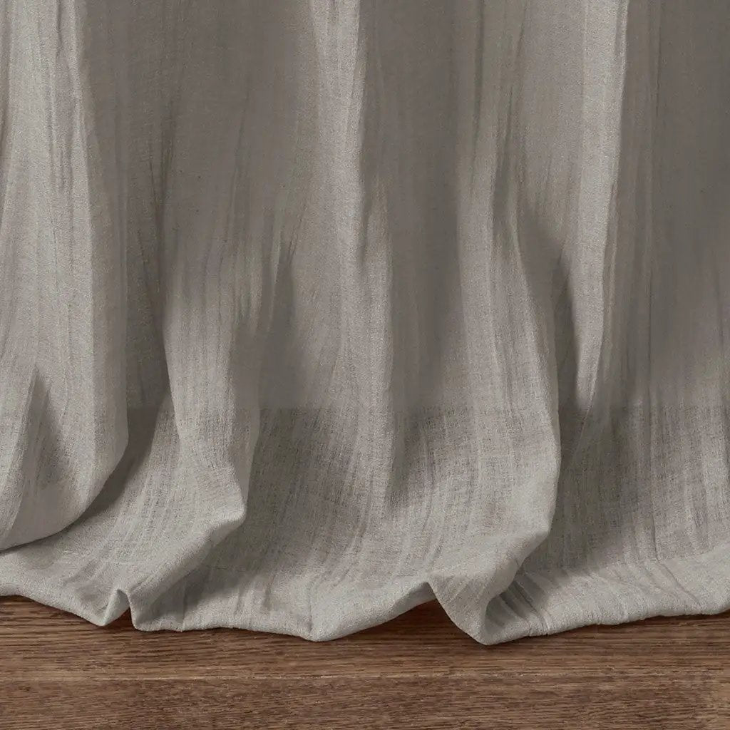 Solid Crushed Curtain Panel Pair (2 Pcs) - Grey by HouseOfZazla