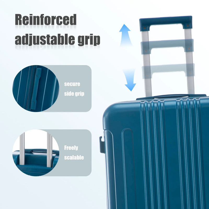 3-Piece ABS Spinner Wheel Luggage Set 20"/24"/28" Dark Blue by HouseOfZazla