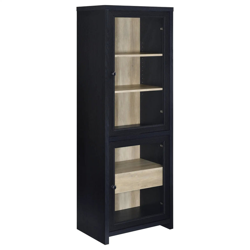 Denison 67-inch 2-door Media Tower Storage Cabinet Black by Unique Piece Furniture